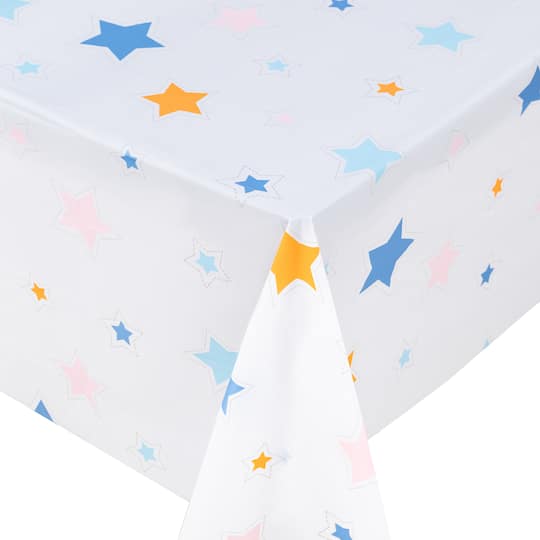 24 Pack: 54" x 108" Plastic Table Cover by Celebrate It™ in Multicolor Stars | Michaels®